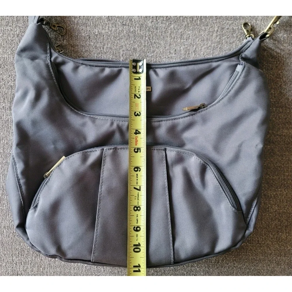 NWOT Travelon RFID Anti-Theft Classic Slouch Hobo Crossbody Bag & Wallet Gray
